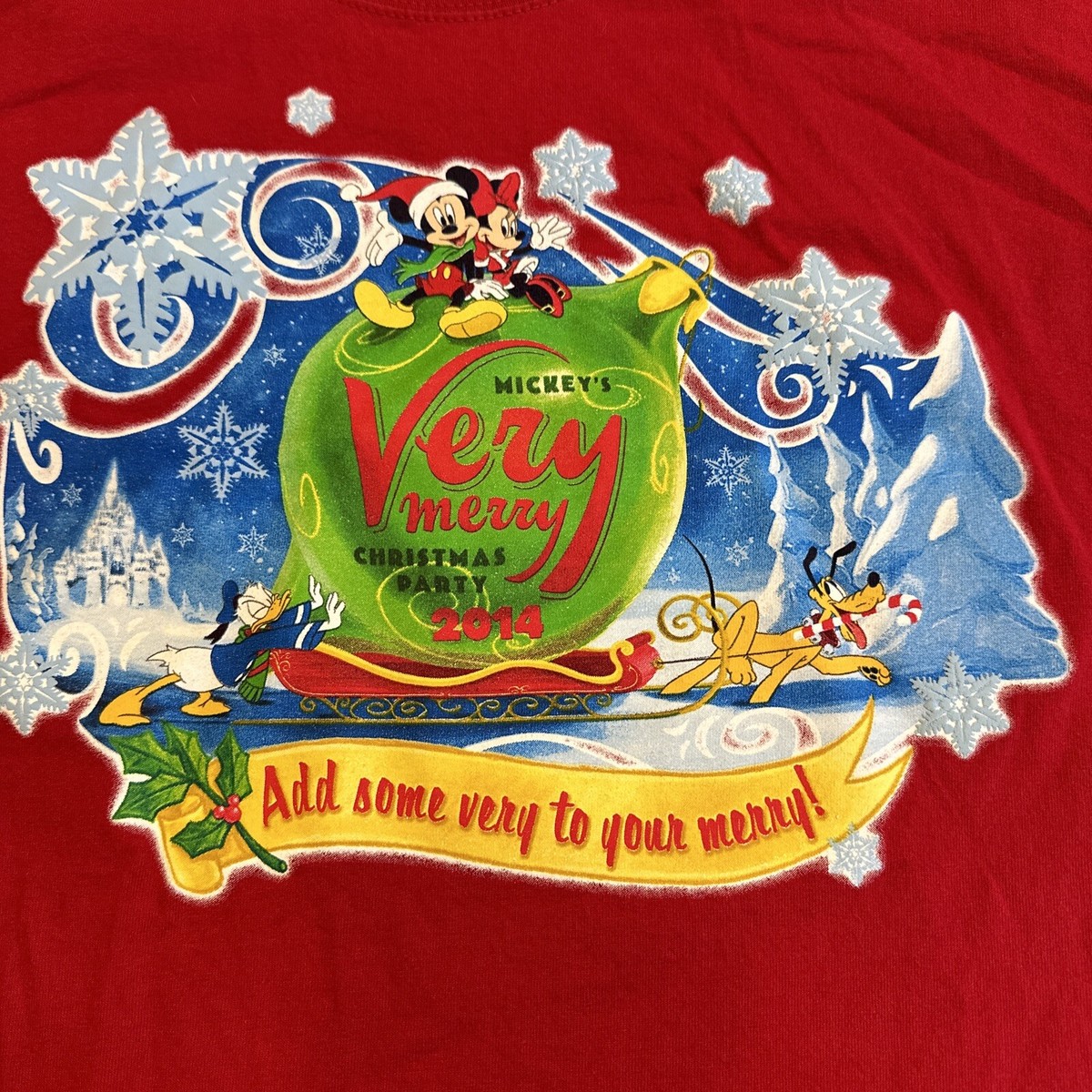 Disney Parks Mens M Long Sleeve T-Shirt Mickey's Very Merry