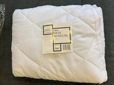 OCM Twin-XL Quilted Mattress Pad. White.  39'' x 80''  NWT