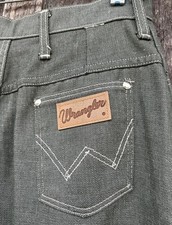 Vintage 60s Wrangler Olive Green Denim Jean Shorts Women's Misses 15/16 USA Made