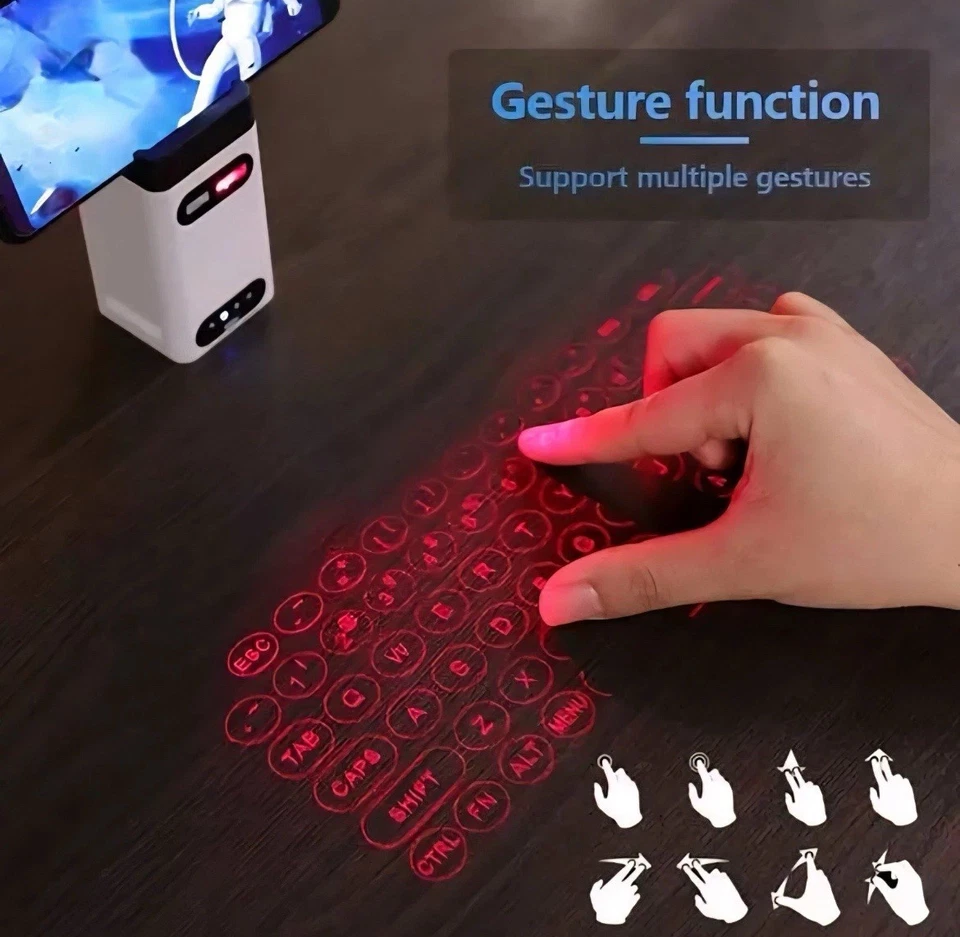 Teclado virtual de proyección láser AGS M1 para teléfono inteligente tableta de escritorio etc NUEVO Foto 2 de 4