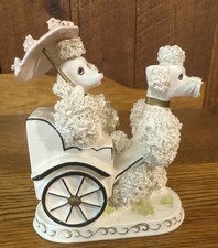 RARE 1950’s MCM  Spaghetti Poodle Pulls Rickshaw Cart~Kitsch~Japan~Thames