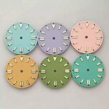 28.5MM Watch Dial Green Luminous Single Calendar for NH35/NH36/8215 Movement