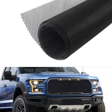 Trimmable Car Grill Mesh,Aluminum Alloy Automotive Grilles,Universal Black 