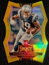 2016 Select Premier Level Malcolm Mitchell RC #154 Die-Cut Gold Prizm /10 SP