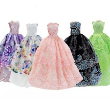 GIETIOS 5Pcs Handmade Clothes Dress for Doll Wedding Party Dresses Gown Outfit C