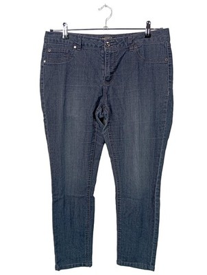 D.JEANS High Waist Jeans Damen Jeans Gr. DE 44 blau Casual-Look