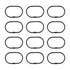 12 Pcs Open Shower Curtain Hook Rings Oval Hanging for Rod Hooks Metal2388