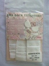 Braza Bra Back Extenders White Nylon 2 Rows NIP