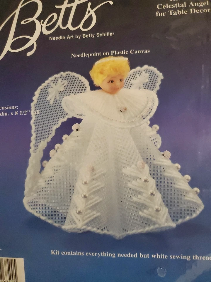 Betts Needle Art Kit 685 Celestial Angel Table Decor Needlepoint Plastic Canvas - Image 2 of 3