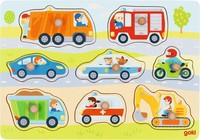 Steckpuzzle Fahrzeuge 30 X 21 X 2,4 Cm, Holz, 8 Teile, Per StüCk Spiel 57400