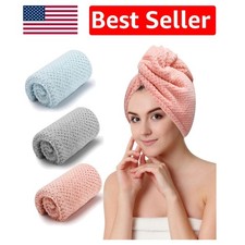 Stylish Microfiber Hair Towel Set   3 PCS Fast Drying, Anti-Frizz for Curly Hair