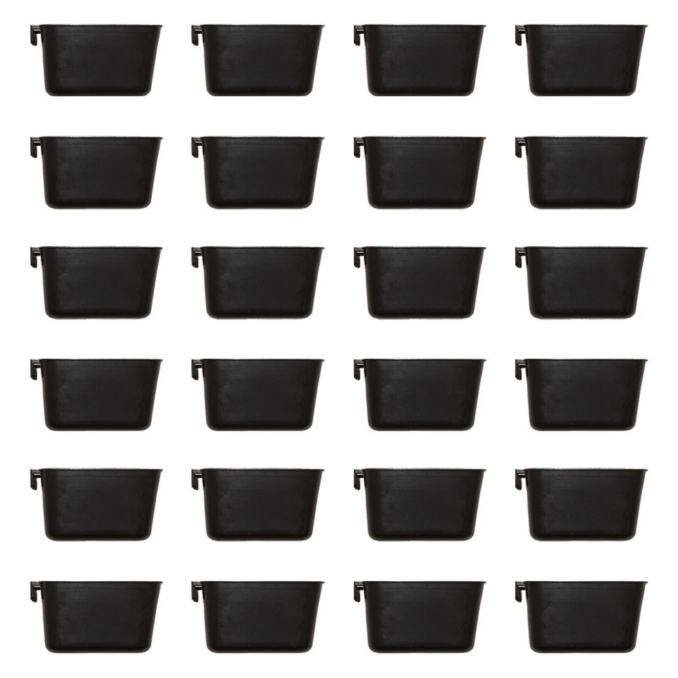 Cage Cups 24-pk Black 1 Pint/16 fl oz Hanging Feed & Water Cups Chicken Poultry - Image 4 of 4