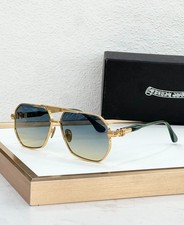 Rare Chrome Hearts NAHLEO Designer Sunglasses Gold Hardware Green Detail