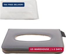 Car Tissue Holder Leather Car Sun Visor Napkin Box With Tissue Refill Auto Bac