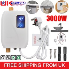 3000W Electric Tankless Instant Hot Water Heater Kitchen Bathroom Under Sink Tap