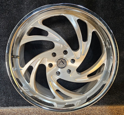 (QTY 1) Azad AZ Drip Brushed Silver Milled Wheel Rim 24x10 6x139.7 25mm