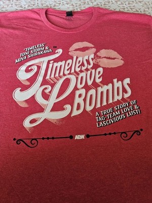 All Elite Crate Toni Storm & Mina Shirakawa Timeless Love Bombs T-Shirt (XL) NEW