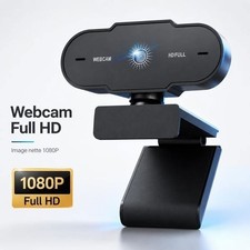 Webcam Full HD 1080p 30FPS avec Micro Anti‑Bruit – USB – Rotation 360° – Neuf
