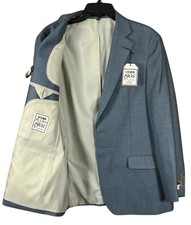 Jos A Bank 1905 42R Tailored Blue Silk Wool Blend Blazer Sport Coat Jacket NWT