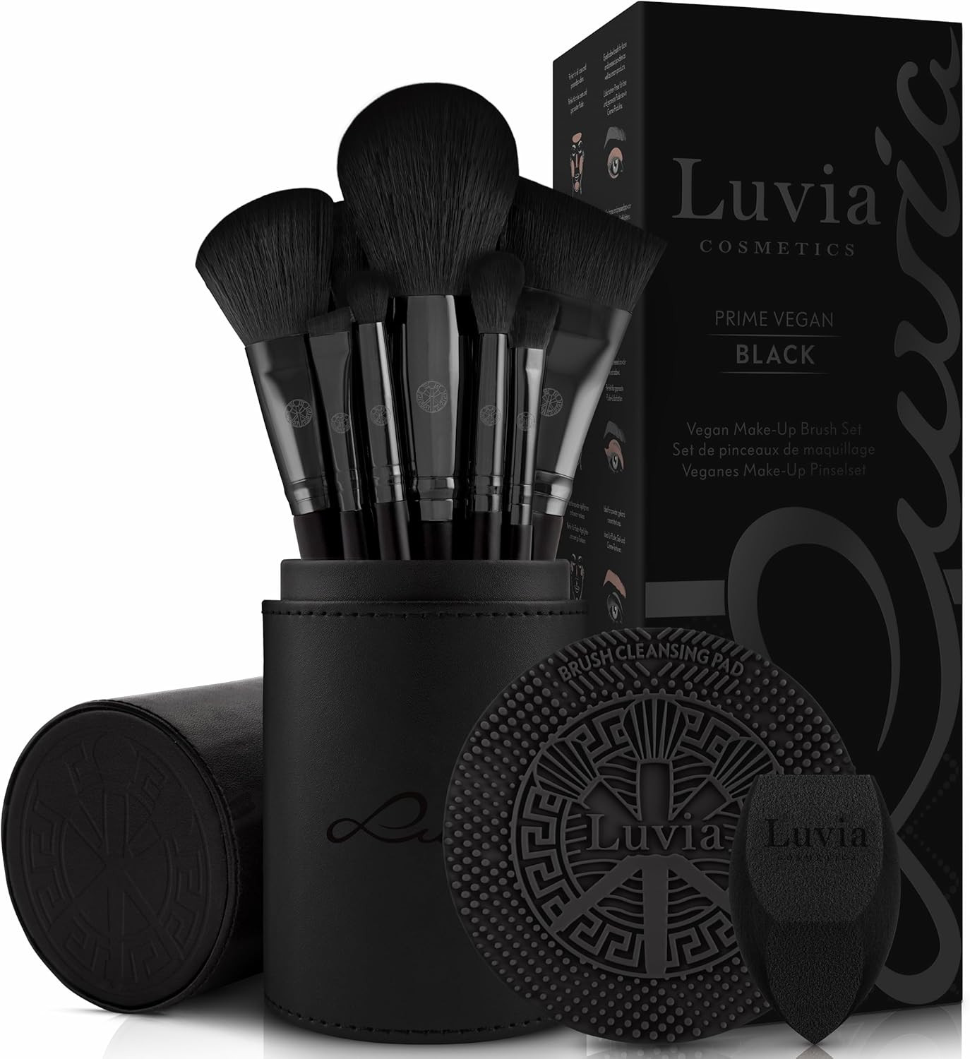 Kit Pennelli Make Up Luvia Prime Vegan Pro Black 12pz Professional