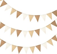 Wimpelkette Outdoor Beige 3 StüCk 4M Girlande Boho Deko FüR Hochzeit Geburtstag