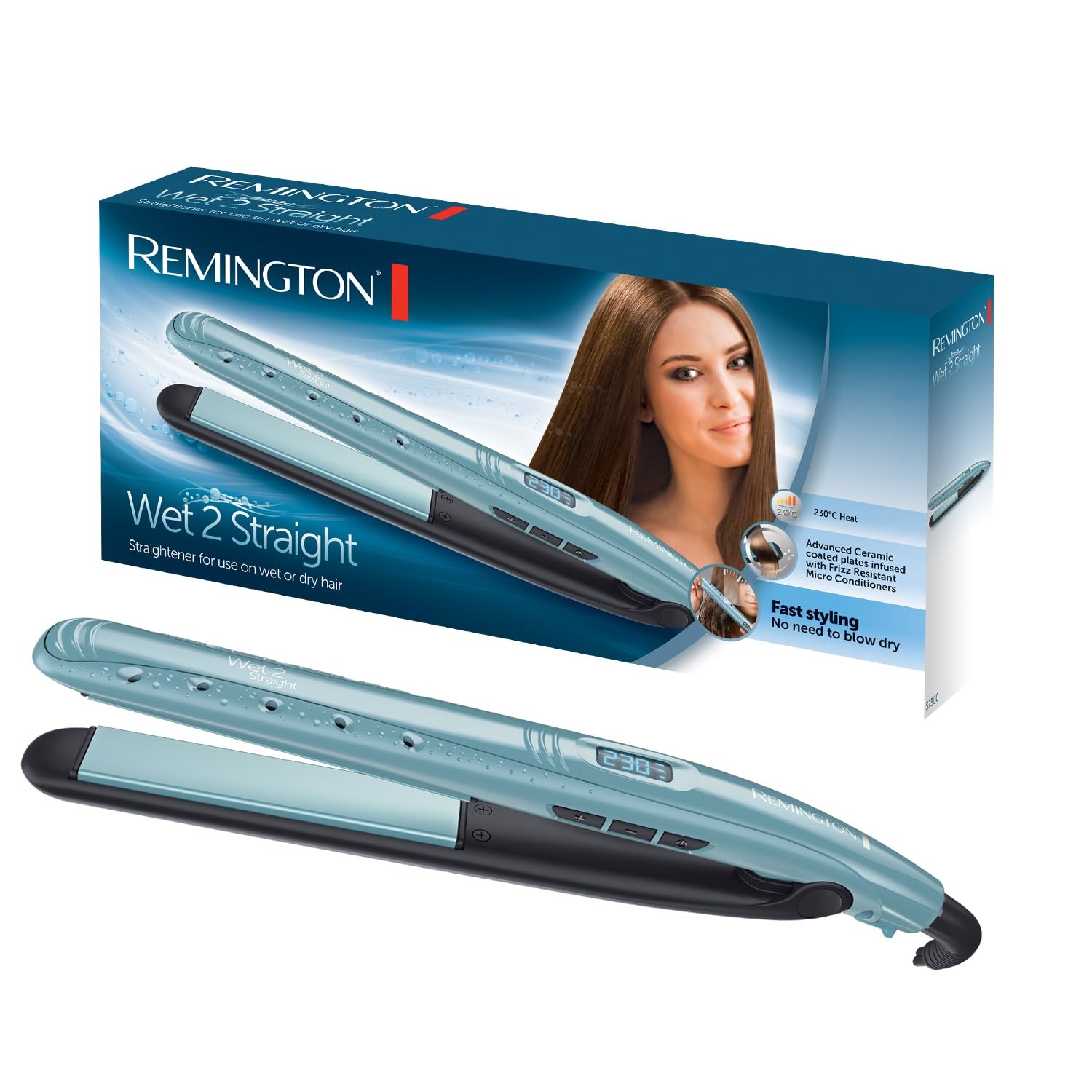 Lisseur Wet2Straight pour un lissage rapide le matin après la douche