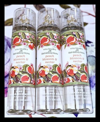 Bath & Body Works Vera Bradley Peach Blossom & Nectar Fine Fragrance Mist x3