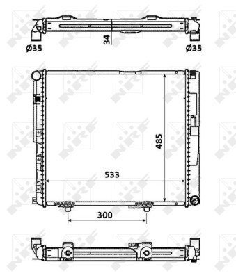 NRF 53874 radiator, engine cooling for Mercedes-Benz