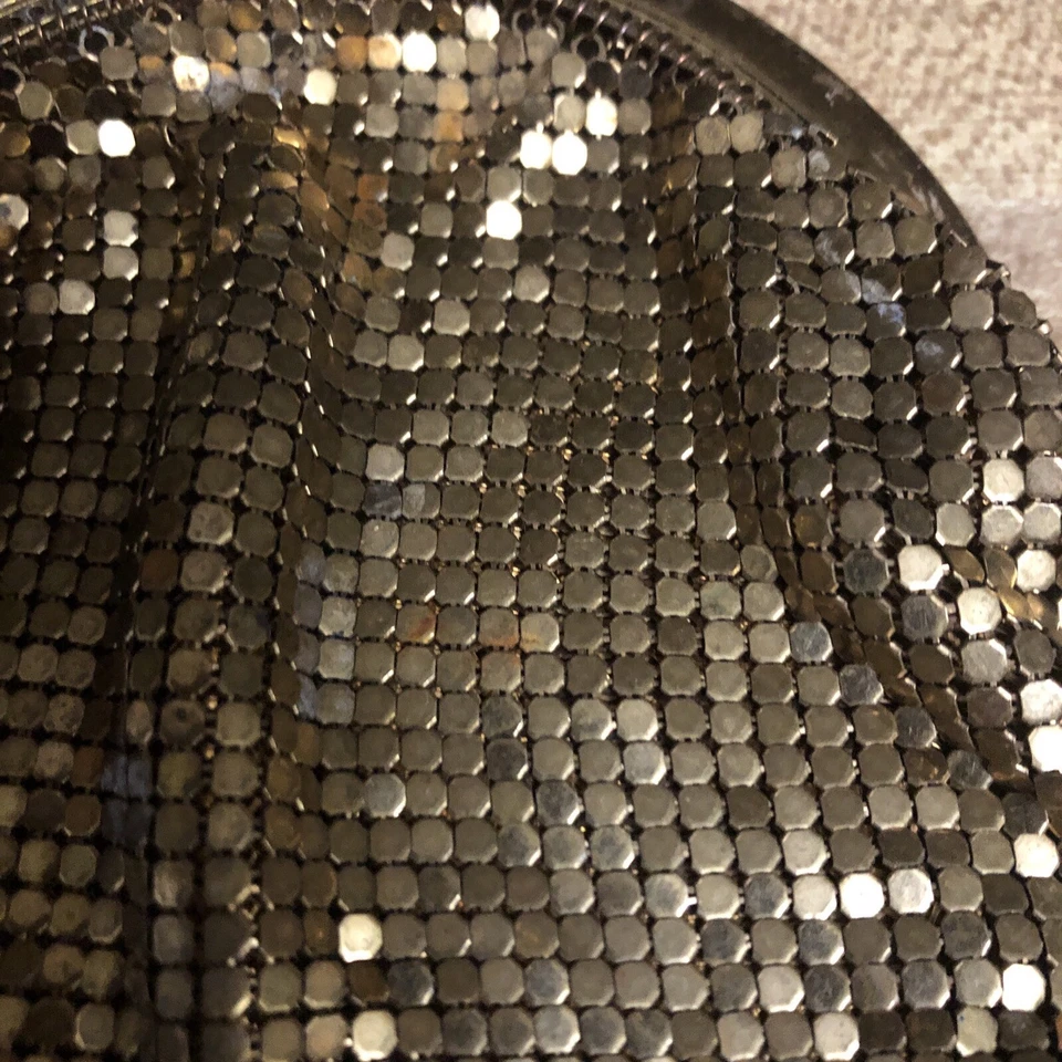 Bolsa de noite vintage lantejoulas douradas OROMESH embreagem beijo trava pequena bonita - Imagem 3 de 4