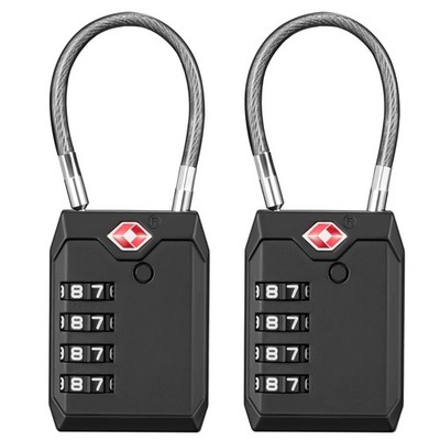 Puroma TSA Locks for Luggage, 2 Pack Luggage Approved 4-Digit Black 