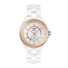 Chanel J12 Watch 37MM White Arabic Numerals Dial Rose Gold