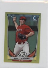 2014 Bowman Chrome Minis Yellow Refractor 3/25 Wyatt Strahan #206 0o9