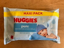 Huggies Pure Baby Wipes 60 Wipes - Pack of 10 (600 Wipes)