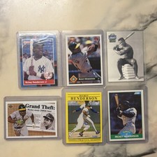 Rickey Henderson 6 Card Lot Donruss Fleer Score Topps Yankees Athletics