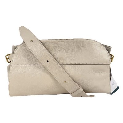 NEW Anna Paola Cream/Latte Italian Leather Suede Shoulder Crossbody Bag