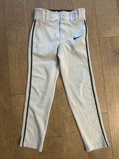Nike Boys' Swingman Dri-FIT Piped Baseball Pants Gray Black Trim