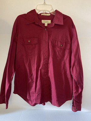 Cabelas Soft Canvas Train Long Sleeve Shirt Size L R Reinforced Elbow 