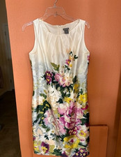 Ann Taylor Silk Blend Floral Sheath women's dress size 8