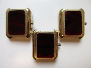 Authentic Red LED woman's gold plated 1970's watches - 3 pcs identical shaped - for parts