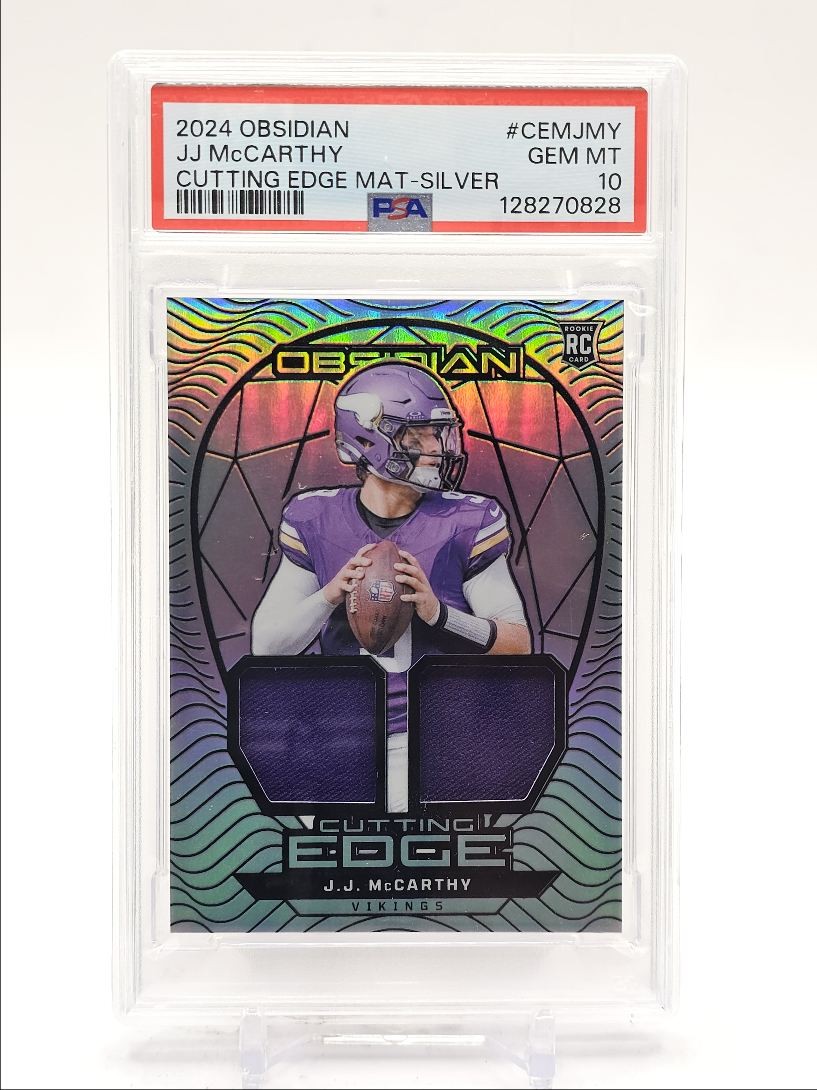 JJ McCarthy Panini Obsidian Cutting Edge Materials #CEMJMY Silver