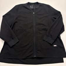 Figs Bellery Scrub Jacket Womens Size XXL Black Full Zip Technical Collection