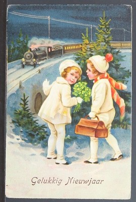 New Year - EAS Gelukkig Nieuwjaar - Beautiful Childrein in White   PC3638
