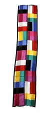 VTG Oscar DeLaRenta Silk Scarf Color Block Geometric Print 11X52”
