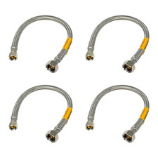 4-Pack Procuru 24 Length X 3/8 Compression X 1/2 Fip Faucet Supply Line