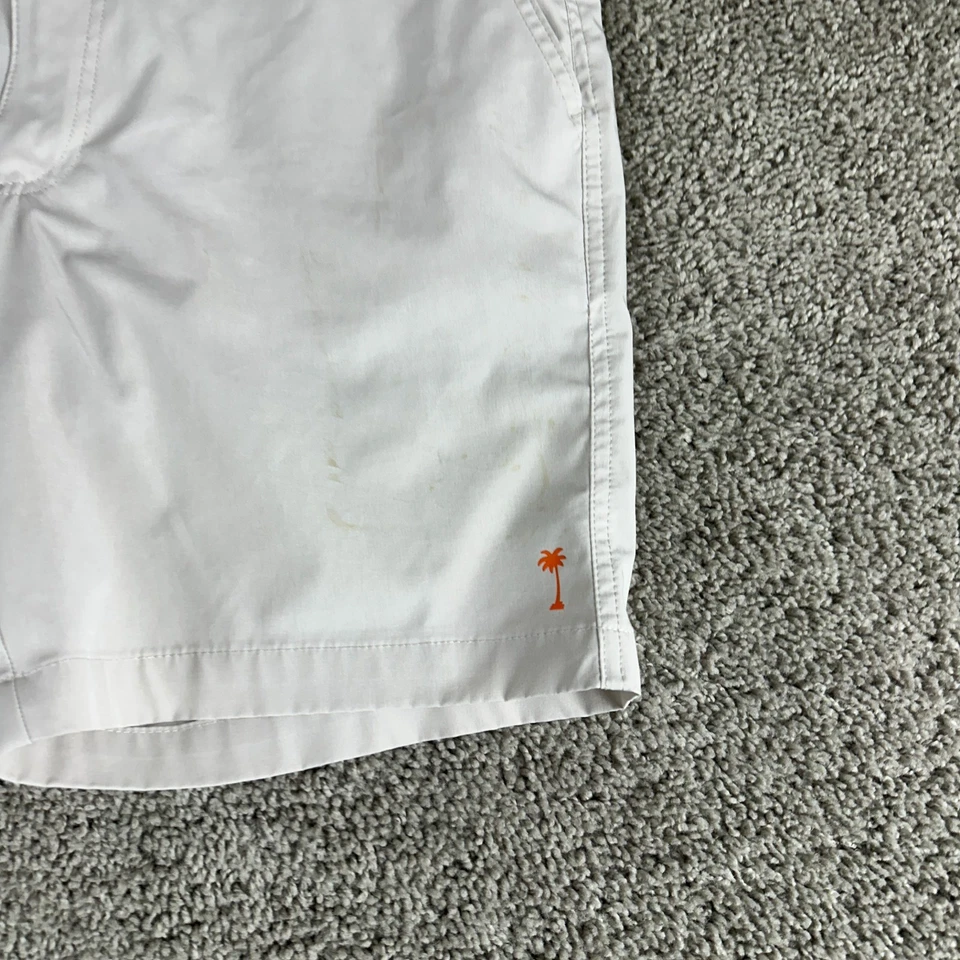 Pantalones Cortos Margaritaville Para Hombre 32 Beige Rendimiento Chino Naranja Palma Logo Híbrido Foto 3 de 4