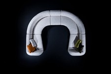 Divano semicircolare soggiorno a forma di U arredamento design tessuto divani angolari elegante