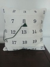 NEW Christmas Advent Calendar Pillow With Tree Black  White Stripes Cottagecore