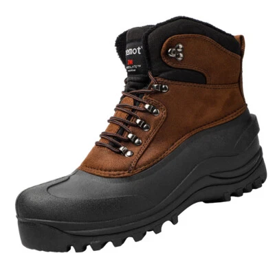 RIEMOT Herren Wasserdicht Winter Stiefel Gefüttert Warme Schneestiefel Thermostiefel