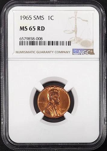 1965 SMS Lincoln Cent certified MS 65 RD by NGC! sku 008