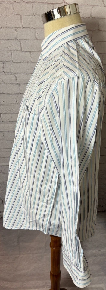 Savile Row Long Sleeve Men's Button Down Dress Shirt Size 41 Striped - Image 2 of 4